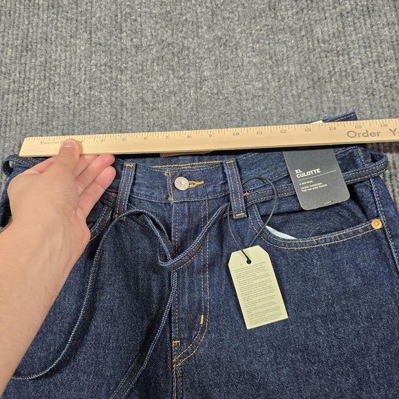 Levis XL Culotte Jeans Womens 27 Dark Wash Wide Leg Cropped 100% Cotton NEW - Picture 9 of 16